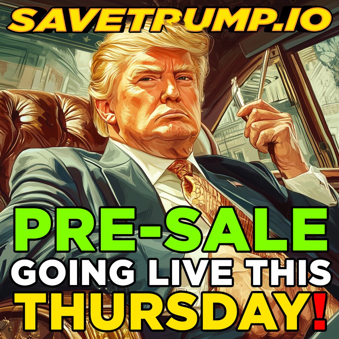 SaveTrumpIo's tweet photo. The Save Trump Pre-Sale is officially going live today at 12PM UTC! 🕛
This is your chance to secure tokens at an exclusive rate, plus get a 15% bonus on all pre-sale purchases!🎉
#SaveTrump #PreSaleLive #GetInEarly #CryptoAirdrops #TapToPlay #CryptoEarnings #Airdrop #crypto https://t.co/HSc6AWLgBp
