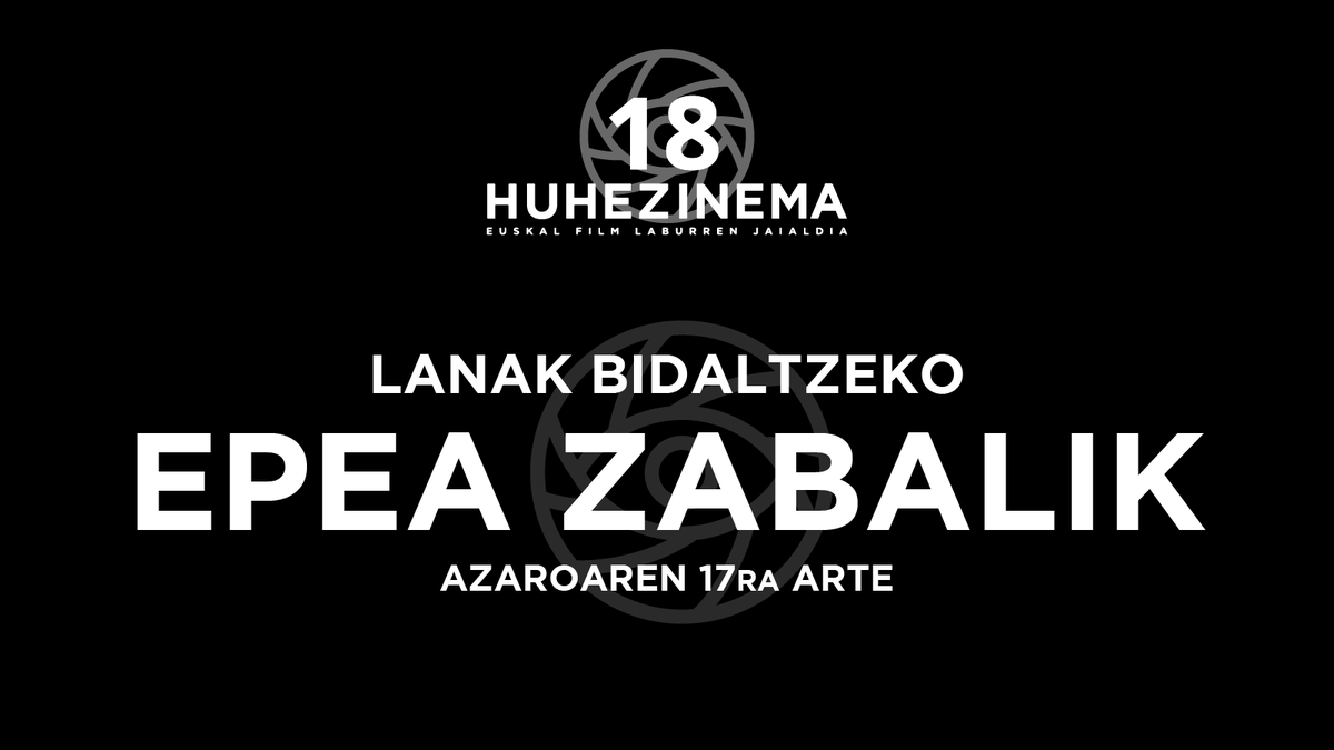 📷 Itzuli da #Huhezinema jaialdia!  📷
18. edizioa antolatzeko ilusioz beteta gatoz! Zabalik dago 🎞 lanak aurkezteko epea.

📆  Urtarrilak 22, 23 eta 24
📍 ARKUPE Kultur Etxea (Aretxabaleta)
ℹ️ huhezinema.eus

<a href="/Huhezi/">Huhezi (MU)</a> <a href="/MUnibertsitatea/">Mondragon Unibertsitatea</a> #zinema #IKO
