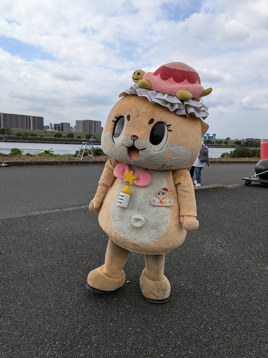 自転車で都市農業公園に来たら、なんとちぃたん☆が現れました