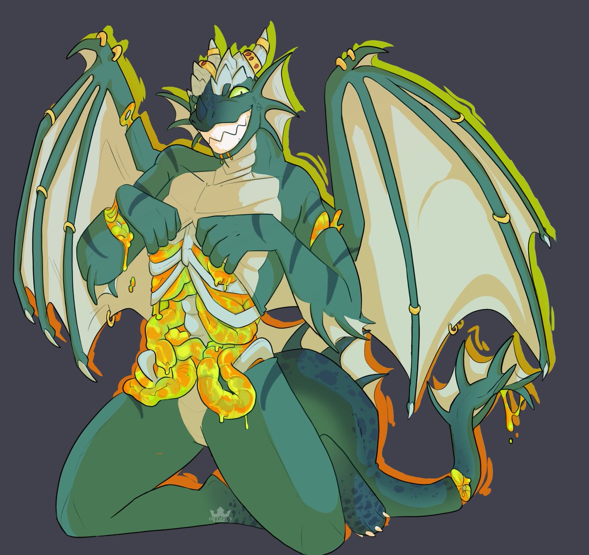 the_orthrus's tweet photo. Yummy in the tummy >:P Finished YCHs ! https://t.co/XrkimCWR8W