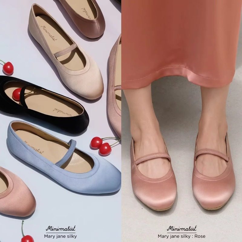 Bunbunnyreview's tweet photo. Minimalist - Mary jane silky รองเท้าผ้าซาตินสีสวยละมุน พื้นไม่บางใส่เดินสบายๆ รุ่นนี้หน้าเท้ากว้างไม่ต้องเพิ่มไซส์น้า🩰🫠