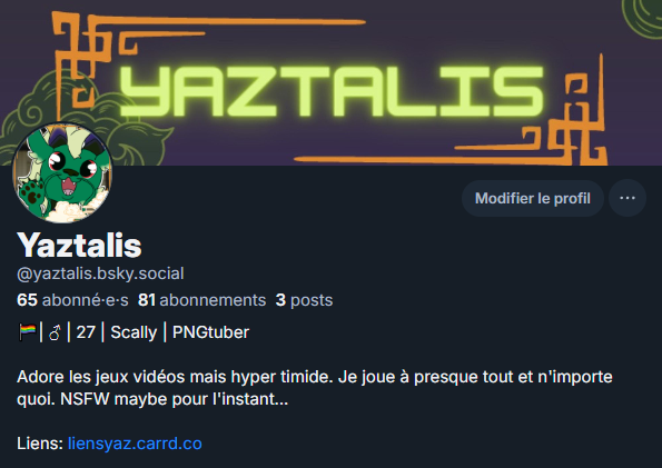 Yaztalis's tweet photo. Même si ça n'interesseras pas beaucoup de gens, vous pouvez aussi me trouver sur 🟦☁️(en +18) et sur Masto
Pas très actif là bas mais on sait jamais... https://t.co/b9r8IXurDs