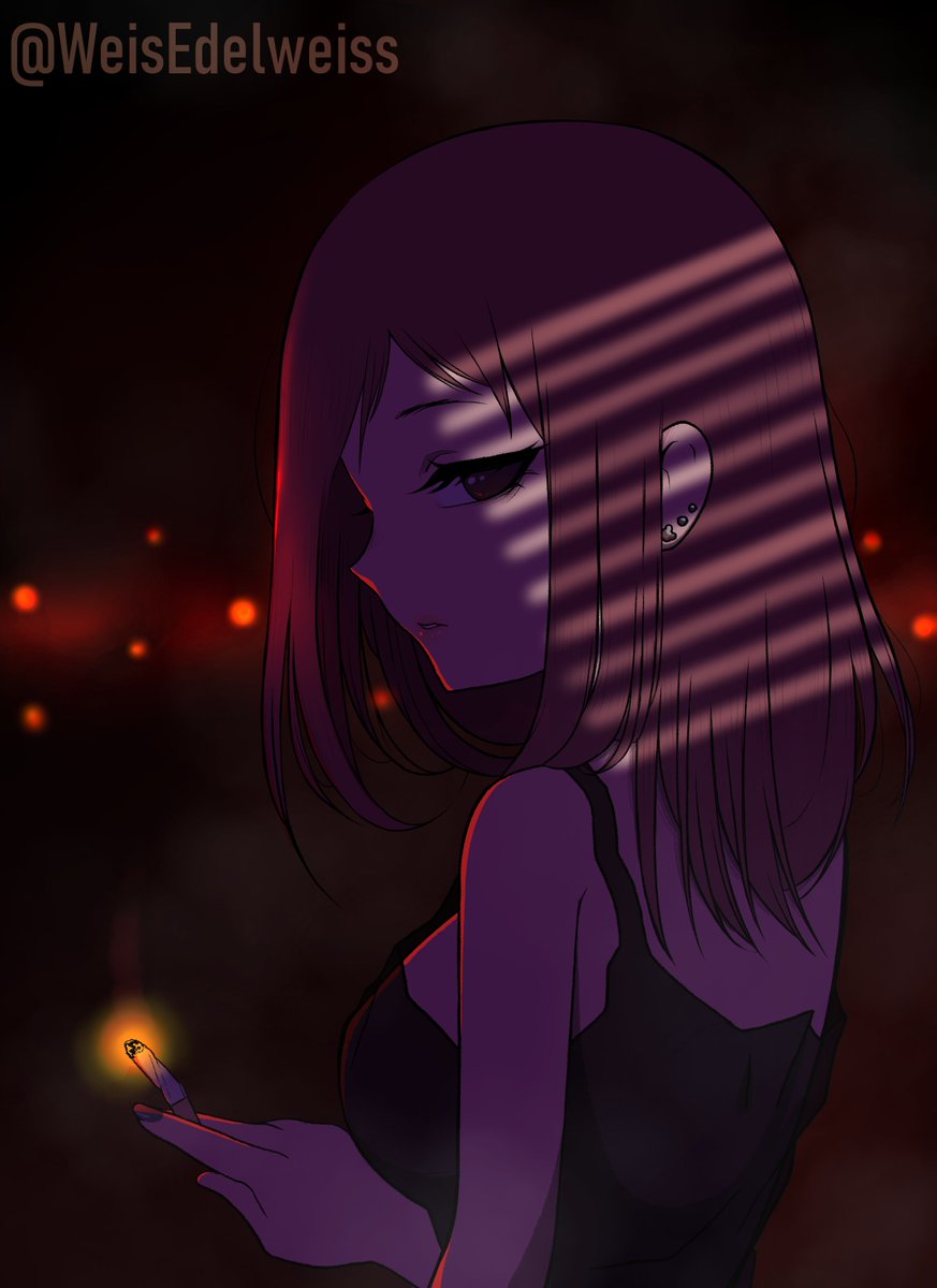 WeisEdelweiss's tweet photo. Light up my life like a cancer stick. 🩶

#myart #cigarette #depression #animegirl #light #life #stagnant #poem #soft #glow #art #animeartist https://t.co/XmAyXODCFK
