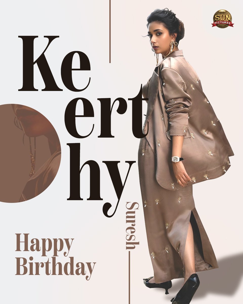 sunpictures's tweet photo. Wishing the stunningly talented @KeerthyOfficial a very happy birthday!

#HBDKeerthySuresh #HappyBirthdayKeerthySuresh https://t.co/lACCzUb3eg