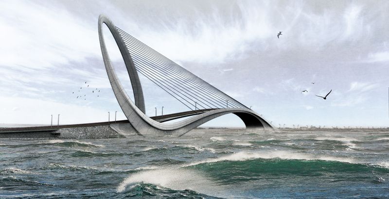Architizer's tweet photo. Where urban design meets open waters, this tall cable bridge is both a transit hub and a gateway for sailboats, built to connect five new artificial islands with Reykjavik’s core.

Details: https://t.co/ISwriypx2p |📍Reykjavik, Iceland https://t.co/3jAbkFYHCc