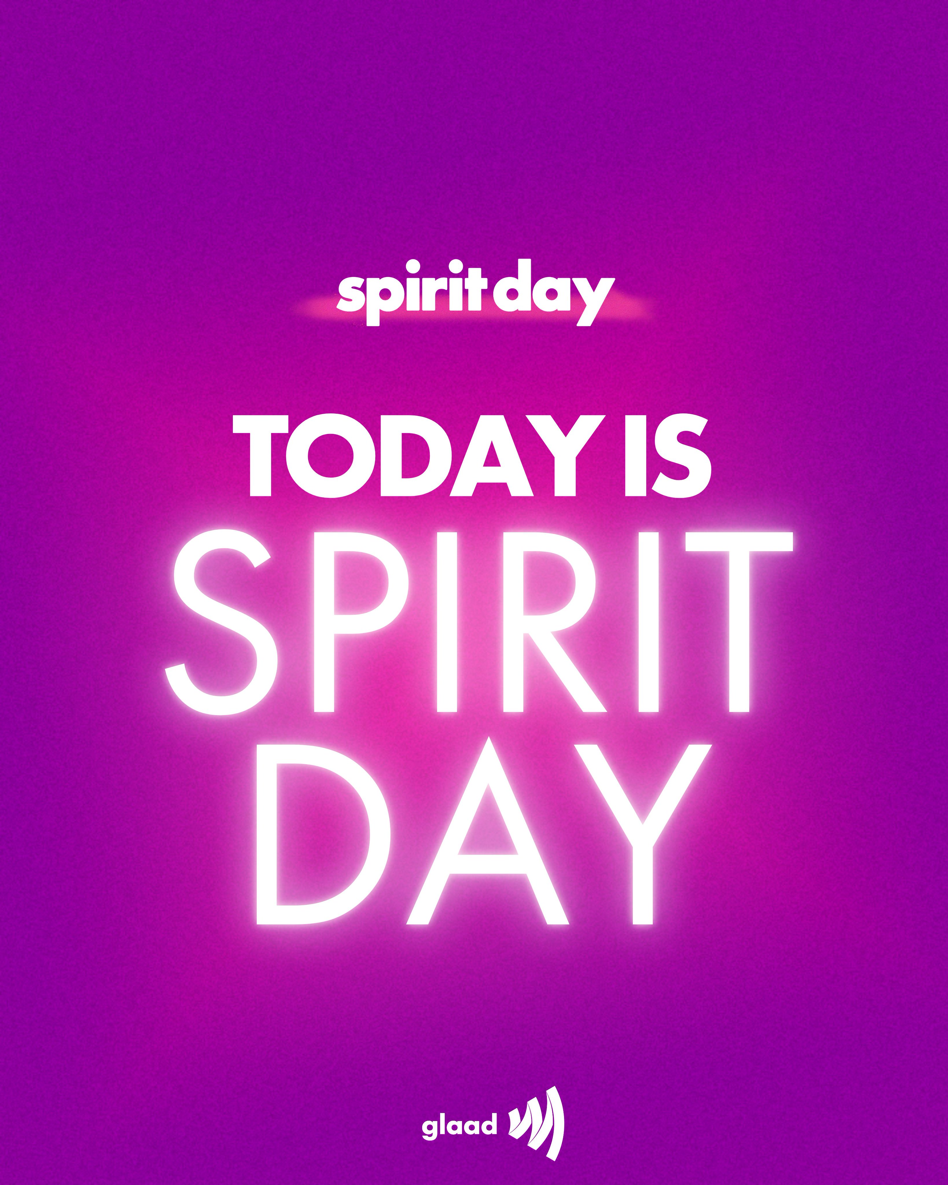 GLAAD on X: "It's officially #SpiritDay on the East Coast! Wear purple to  stand against bullying and support LGBTQ youth. 💜💜💜  https://t.co/T9eJ6ucfR8" / X