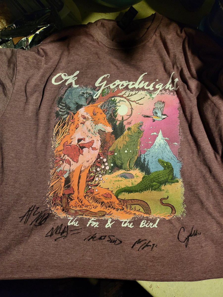 JacksonGrubbs3's tweet photo. @okgoodnightband Still stoked to have the tour shirt from 2023 signed. Still working on getting a shadow box for it!

Looking forward to more music and more killer concerts!!! https://t.co/UvEDpQhPOh