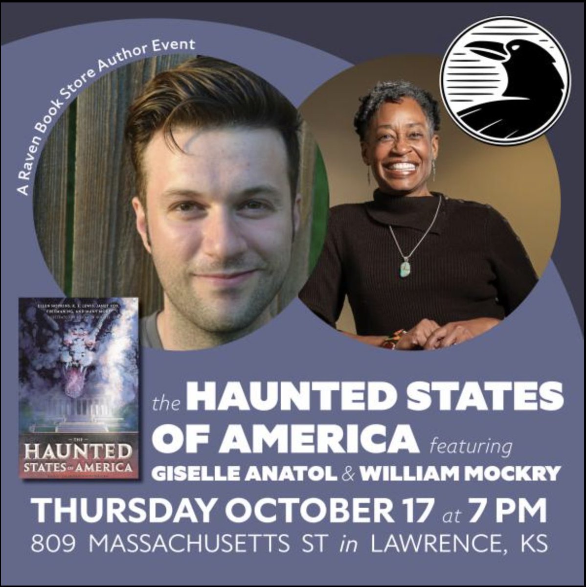 Giselle Anatol (@giselleanatol) on Twitter photo Let the Halloween fun begin! 👻 Join me & William Mockry tomorrow evening, Oct. 17th, as we bring the frights to the <a href="/ravenbookstore/">Raven Book Store</a> for a spooky, family-friendly reading of our stories from the new anthology The Haunted States of America. 📚 Hope to see you there! 🎃 Let the Halloween fun begin! 👻 Join me & William Mockry tomorrow evening, Oct. 17th, as we bring the frights to the <a href="/ravenbookstore/">Raven Book Store</a> for a spooky, family-friendly reading of our stories from the new anthology The Haunted States of America. 📚 Hope to see you there! 🎃