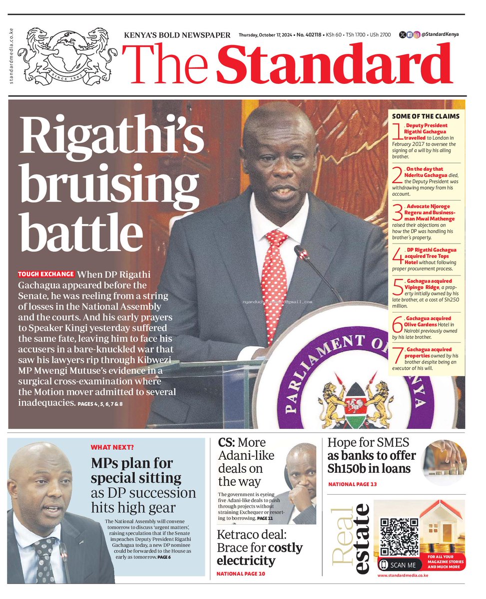 nyanducha's tweet photo. Today's newspaper headlines.
Thursday, 17th October 2024.
Contact #Victorock #Kenya on 0706357055 or info@victorockkenya.com for soil, temperature & humidity IoT #sensors by #Ubibot plus #CiscoMeraki switches, firewalls etc.
#ePaper #Gazeti #Magazeti #Muite #Kenyatta #Njiru https://t.co/ENtPpY4tiB