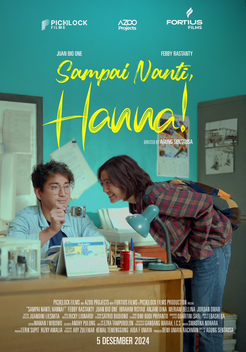 PicklockFilms's tweet photo. Gani jatuh cinta sejak kali pertama mendengar suara Hanna. Sering menghabiskan waktu bersama, apakah ujung cerita mereka juga bersama-sama
Temukan jawabannya di bioskop 5 Desember 2024!
#SampaiNantiHanna #SampaiNantiHannaFilm #PicklockFilms #AzooProjects #FortiusFilms https://t.co/k0Ipfs7WeR