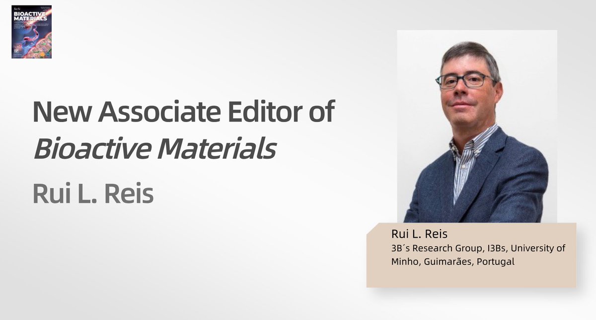 KeAi Publishing (@keaipublishing) on Twitter photo We would like to welcome Bioactive Materials new Associate Editor: Rui L. Reis.<a href="/RLGReis/">Rui L. Reis</a> <a href="/3bsuminho/">3B's Research Group</a>
@bioactivemat. His contribution will further enhance the international impact of the journal. Learn more:ow.ly/3GPx50TNgv8 We would like to welcome Bioactive Materials new Associate Editor: Rui L. Reis.<a href="/RLGReis/">Rui L. Reis</a> <a href="/3bsuminho/">3B's Research Group</a>
@bioactivemat. His contribution will further enhance the international impact of the journal. Learn more:ow.ly/3GPx50TNgv8