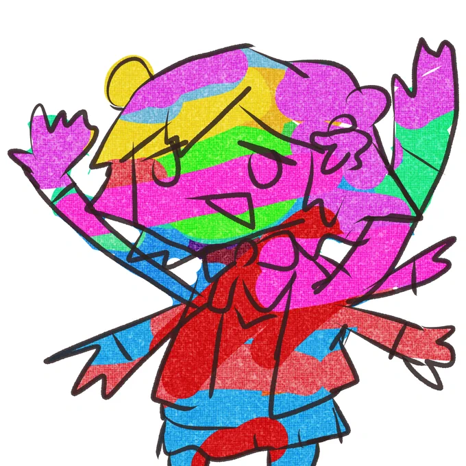 無条件で画像投稿をAI学習に使うってのの最大の嫌がらせには利き手じゃないほうで描いたみたいな絵の投稿をしまくるだと思ってるなんならカラーリングも奇抜にしてさ腕も指も生やしまくってって思って描いたら結構楽しかったヤーツ。みんなやろうぜ 