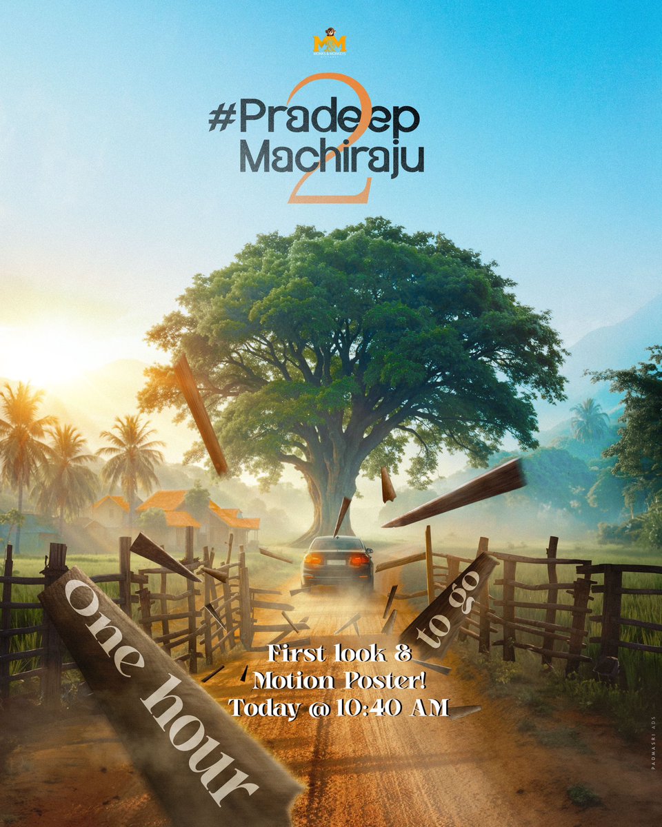 Sanghamitra (@sanghamitra4u) on Twitter photo ONE HOUR TO GO for a fresh yet entertaining breeze of love 💗
#PradeepMachiraju2 Title and first look motion poster out today at 10.40 AM 💥
Stay tuned to <a href="/MandMOffl/">Monks and Monkeys Pictures</a> & <a href="/impradeepmachi/">Pradeep Machiraju</a> ONE HOUR TO GO for a fresh yet entertaining breeze of love 💗
#PradeepMachiraju2 Title and first look motion poster out today at 10.40 AM 💥
Stay tuned to <a href="/MandMOffl/">Monks and Monkeys Pictures</a> & <a href="/impradeepmachi/">Pradeep Machiraju</a>