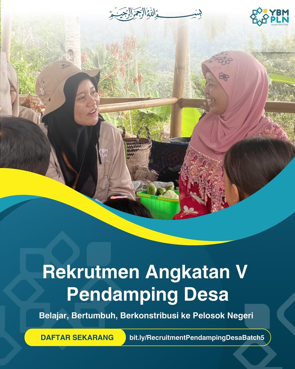 ybmpln's tweet photo. Open Recruitment Pendamping Desa YBM PLN Batch #5 #pendampingdesa #desacahayaybmpln #batch5 https://t.co/YuY0jGfgap
