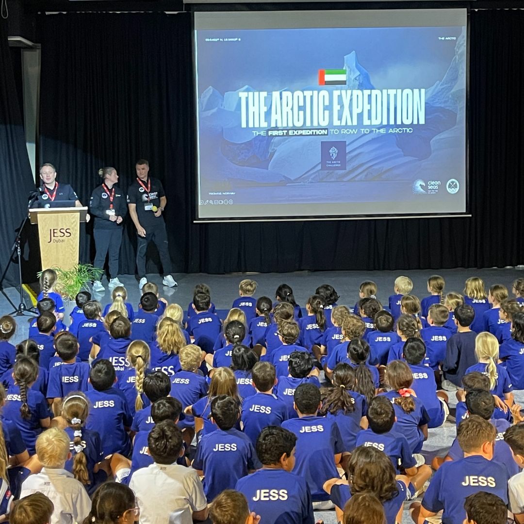 JESSDubai's tweet photo. We were thrilled to welcome Toby Gregory, Orlagh Dempsey, and Andrew Savil from the Arctic Expedition Challenge to our KS2 Assembly in JESS primary school last week! 

Visit https://t.co/OYFHFqg6hm to learn more. https://t.co/YlM06rDu9S