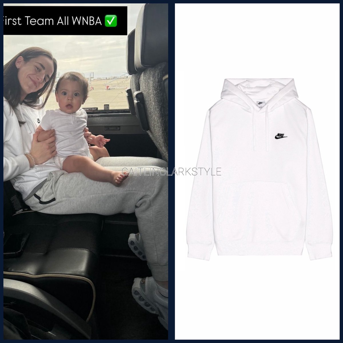 caitlinclarksty's tweet photo. October 16, 2024: @CaitlinClark22 posted by Katie Lou Samuelson. Wearing @Nike Sportswear Club Hoodie. Shop: $65 https://t.co/ERC0FpDAEs #RevolvePartner https://t.co/ykJg9VAMmV