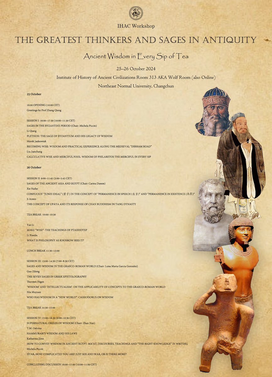 Sveneca's tweet image. Workshop on Sages next week @IHAC_NENU, hybrid option available (for link, please contact Michela Piccin:  michela.piccin at gmail.com)! #ancient #civilizations #global #history
