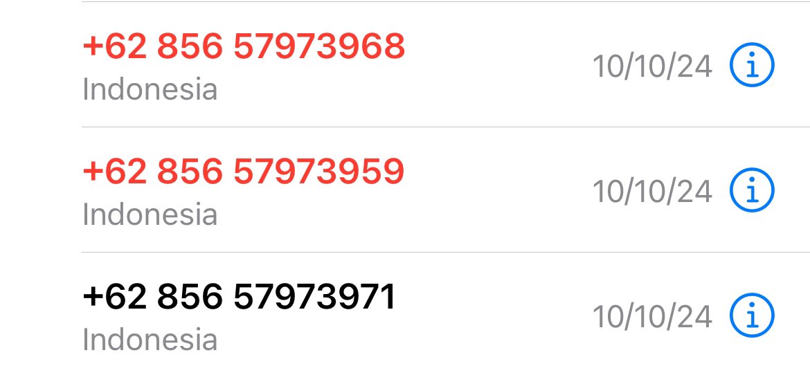 Hati2 jika trm tlp dr nmr tak terlacak ini 0856 579, stiap hr dgn kasar menuduh kita adlh nama yg mrk maksud dan mengaku dr cargo, sdh di jlskn bukan tp ngotot dan sgt kasar! sy yakin penipuan, tlg pak <a href="/CCICPolri/">Direktorat Tindak Pidana Siber Bareskrim Polri</a> <a href="/yanmas_reskrim/">yanmas_bareskrim</a> trace dan temukan pelaku ini. Tx