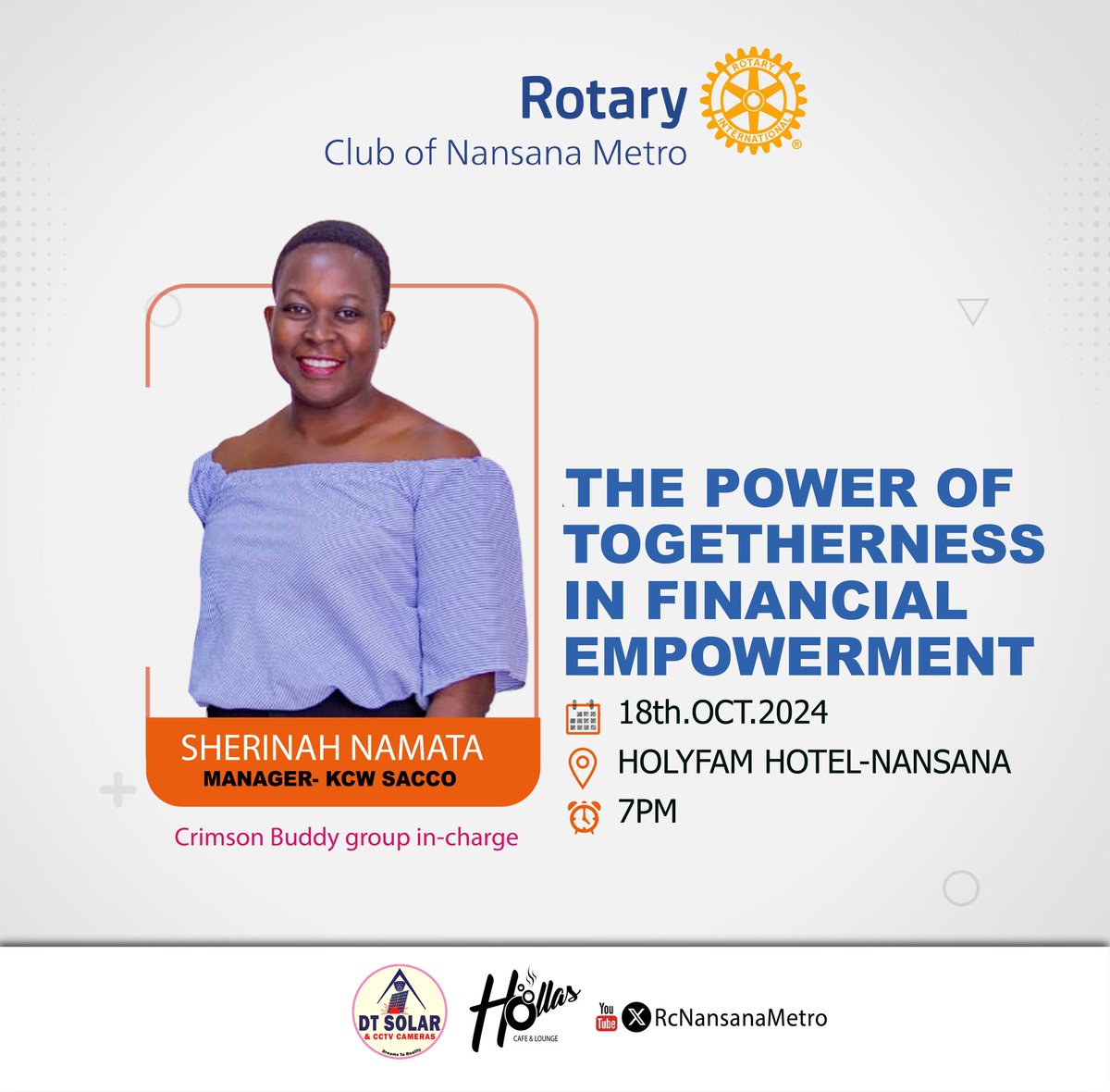 Greetings Friends,
Fulfilling individual goals oftentimes seem a mystery, but there is magic in togetherness. 

Topic will be discussed by #NamataSherinah of <a href="/KCWSacco/">KCW SACCO</a>

Join us this Friday 18/10/2024 at HolyFam Hotel 7pm 

 #RCNansanaMetro
 #LetUsCreateMagic
 #MetroNoise