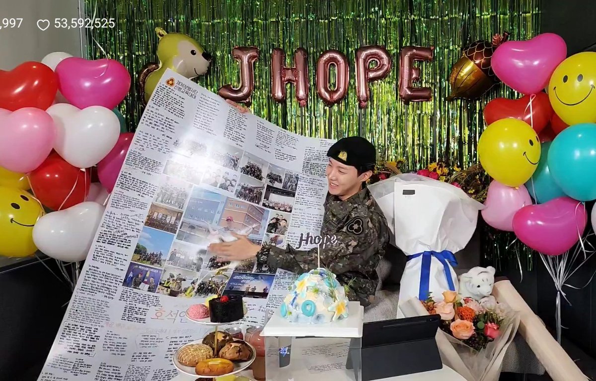 uarmyvibe's tweet photo. @BTS_twt When Sergeant Jung Hoseok was discharged, the soldiers from his 36th Division made that rolling paper with photos and messages. Hobi was so loved! https://t.co/FERkJCrCLe