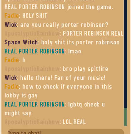 HOLY SHIT ITS THE REAL PORTER ROBINSON IN WEBFISHING!!!!