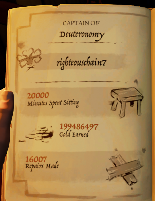 SoTSitter's tweet image. #seaofthieves For 20k minutes spent sitting I did a small stool stack with @CptTuckSoT (: