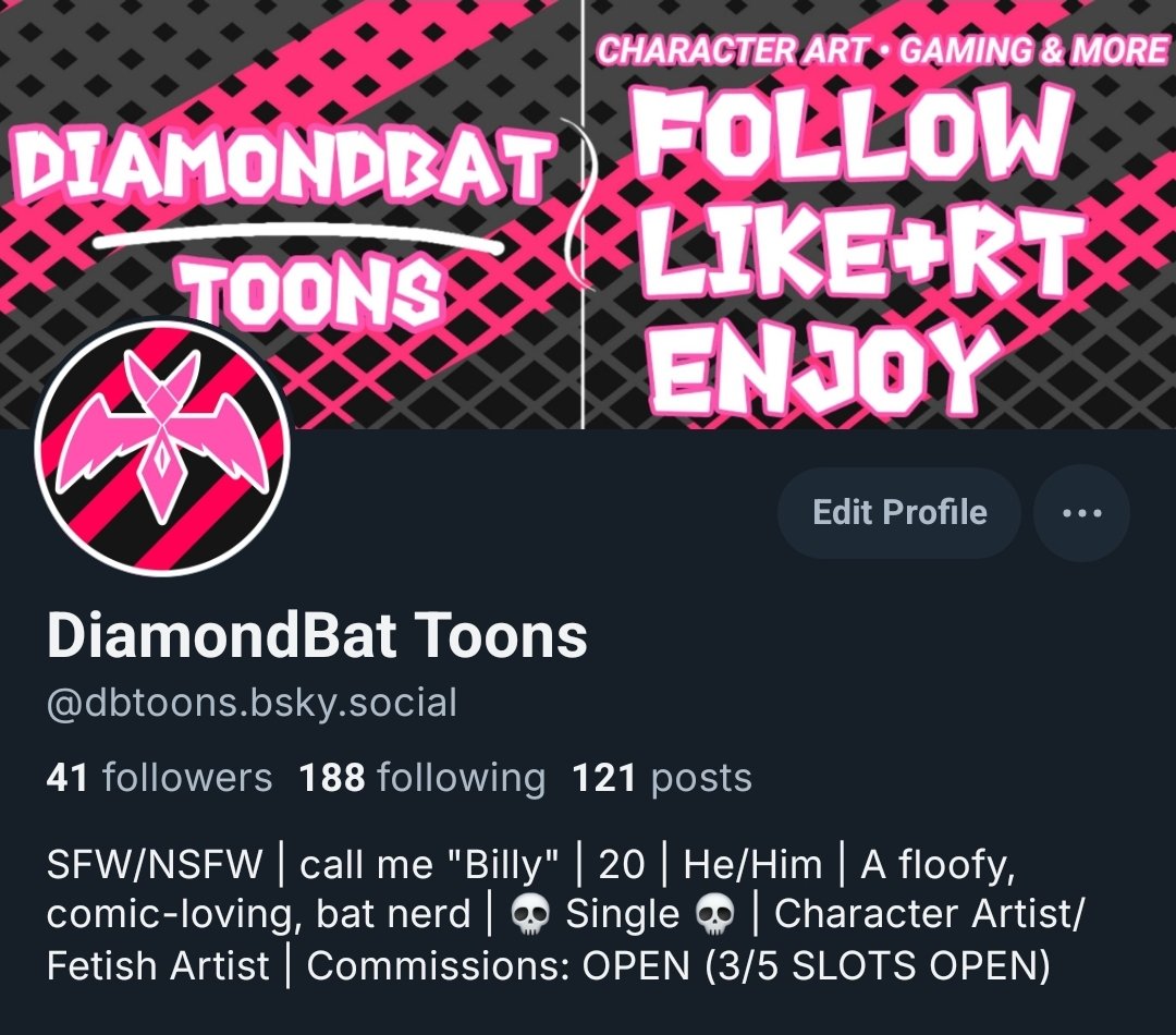 DiamondBatToons's tweet image. Time to tap the sign again.

With Twitter going down the drain, resulting in me losing traction on one of my most successful social media pages, following me on 🟦☁️ would SERIOUSLY help out.