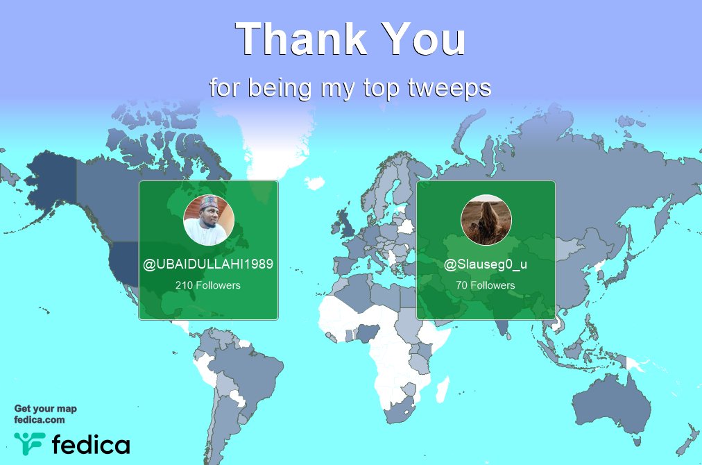 Special thanks to my top new tweeps this week <a href="/UBAIDULLAHI1989/">UBAIDULLAHI DANJUMA</a>, <a href="/Slauseg0_u/">Slause</a>