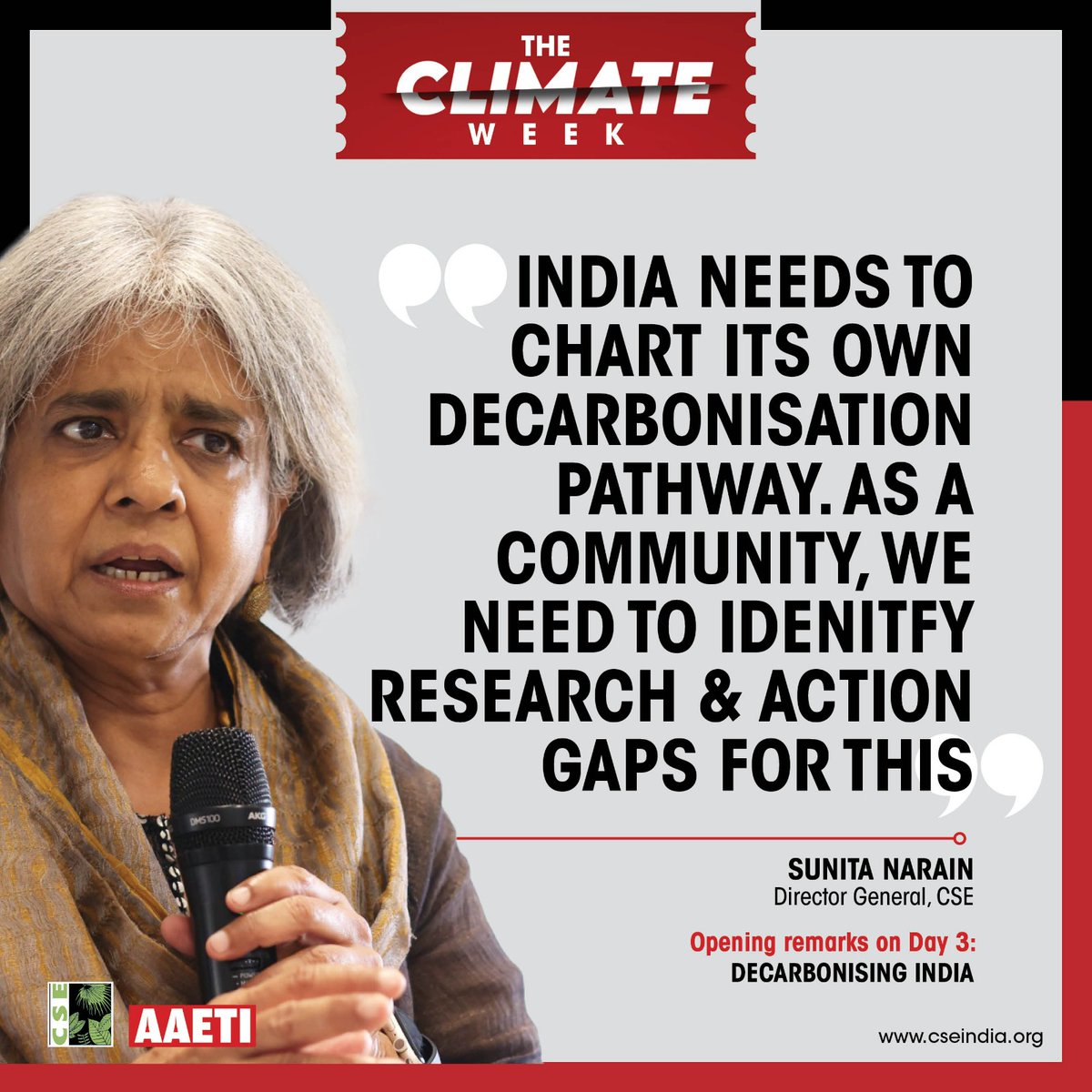 CSEINDIA's tweet photo. @sunitanar @down2earthindia @Anamika_jnu @rajeshwari_s14 @kkuruganti @Ceejayfiery @ck_vishnudas Sunita Narain (@sunitanar) kicks off Day 3 of #CSEClimateWeek: The purpose of this gathering is to identify the research and action gaps in India’s sustainable development transition.

#SustainableDevelopment #ClimateAction #CSEIndia https://t.co/I0euzlJfNp