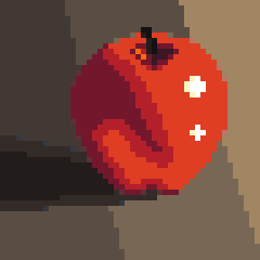 NickSeegmiller's tweet photo. October 15: an apple. This one I tried to use what I have been learning and made this from a reference photo. Practicing shading, lighting, and anti-aliasing. I think it's pretty decent! https://t.co/sxO9Y3Mnz9