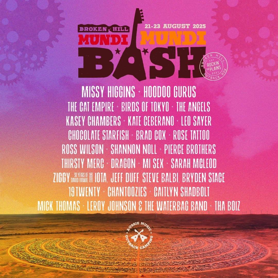 I have another show to announce! Very excited that I’ll be joining this incredible line up of artists for the Mundi Mundi Bash next August 21-23.  Right after my birthday, so come celebrate with me 🥳 

Tickets on sale at 10am AEDT, Thurs Oct 24. 

mundimundibash.com.au
