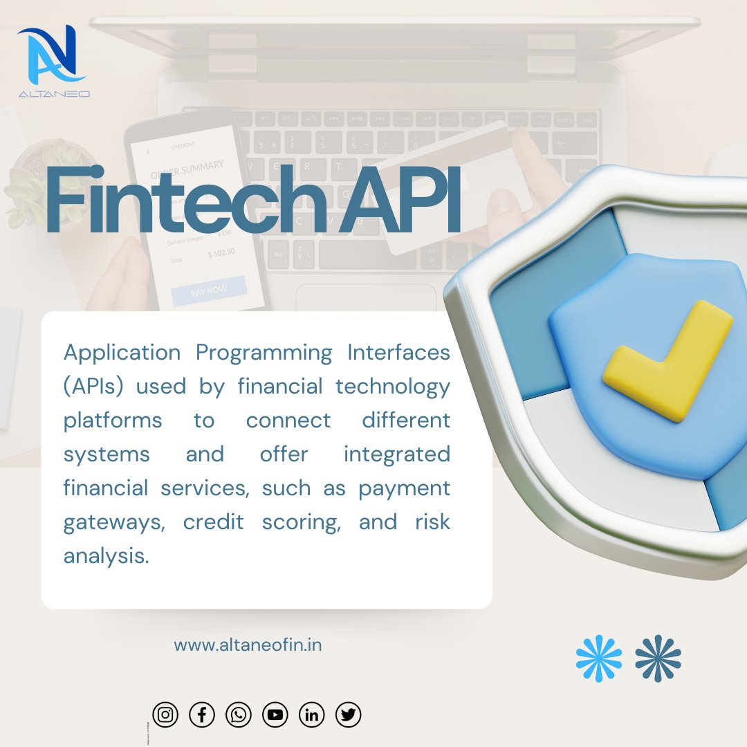 altaneo_social's tweet image. 📚 Financial Term of the Day 
Fintech APIs are the backbone of modern financial platforms, enabling seamless integration of systems for services like payment gateways, credit scoring, and risk analysis. 🌐💼
#FinancialTermOfTheDay #FintechAPI #DigitalFinance