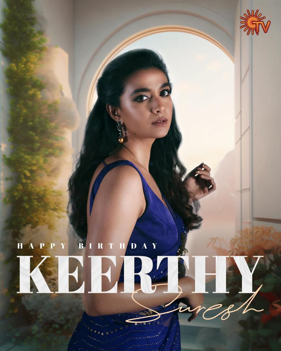SunTV's tweet photo. Wishing the OMG ponnu @‌KeerthyOfficial , a very happy birthday!

#HappyBirthdayKeerthySuresh #HBDKeerthySuresh #SunTV https://t.co/LNXVdq6ZyU