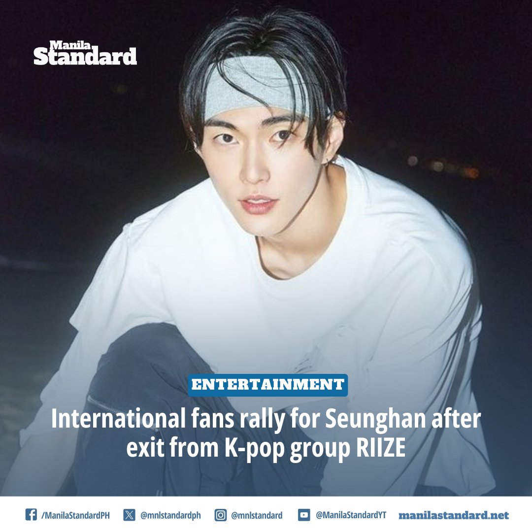mnlstandardph's tweet photo. Seunghan, a former member of the K-pop group RIIZE, has found himself at the center of a global wave of support following his sudden departure from the group on Oct. 13. 

Read more:
https://t.co/sGKMSvtrUv https://t.co/ebXYGM9hGQ