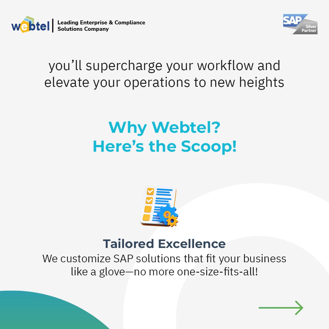 webtel_mid_east's tweet image. Ready to transform your business? 🚀 Webtel&apos;s SAP implementation services offer tailored solutions, seamless integration, and empowered teams. Let&apos;s unlock your potential together! 

Click here for more: bit.ly/49d7c3g
.
.
#SAP  #Webtel #Technology #Innovation