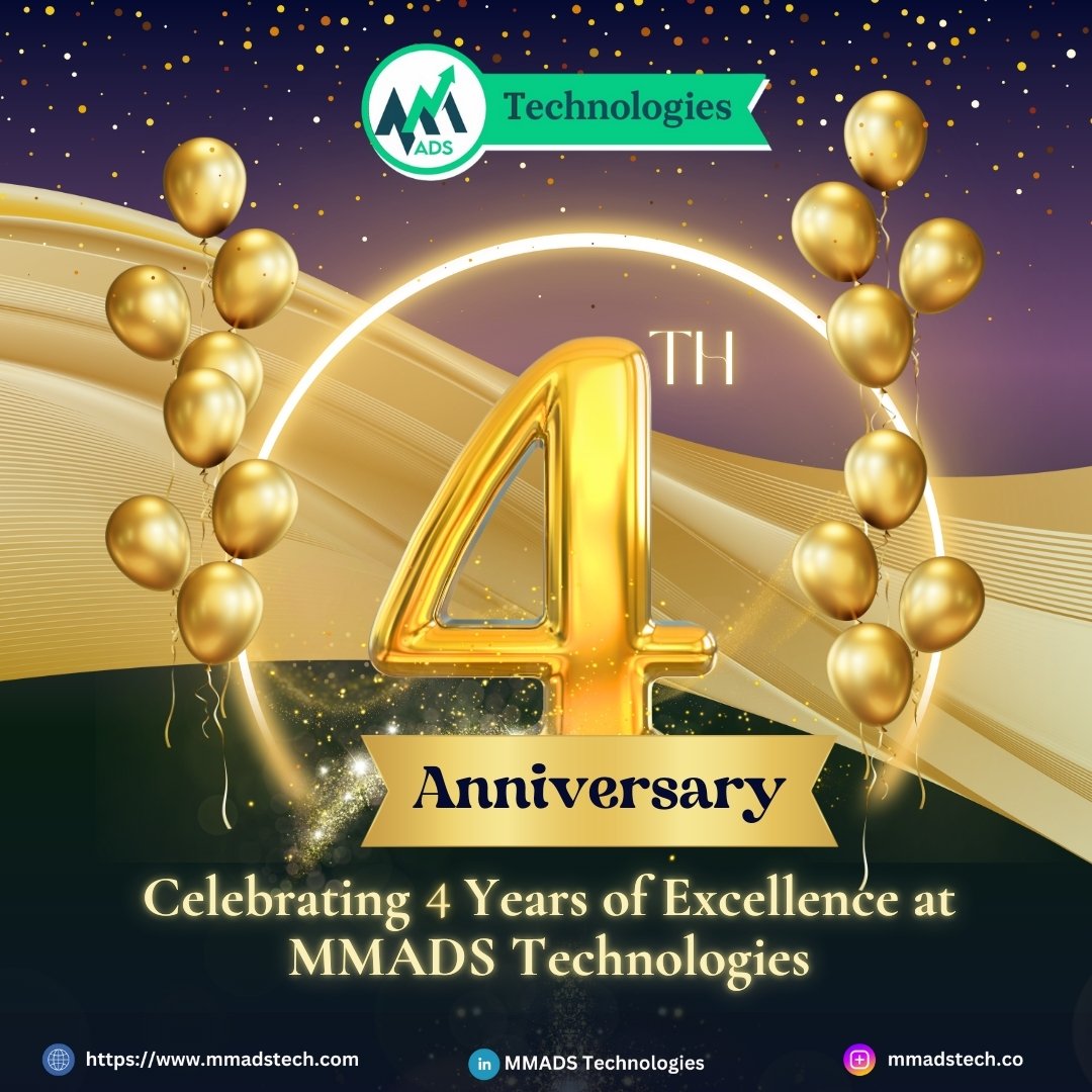 MmadsL's tweet photo. Celebrating 4 Years of Innovation, Growth, and Success!🎊 Four incredible years of pushing boundaries, delivering excellence, and transforming ideas into reality. 
#MMADSTechnologies #Mmadsteam #Growth #Companyworkanniversary #Success https://t.co/79hncUDG5G