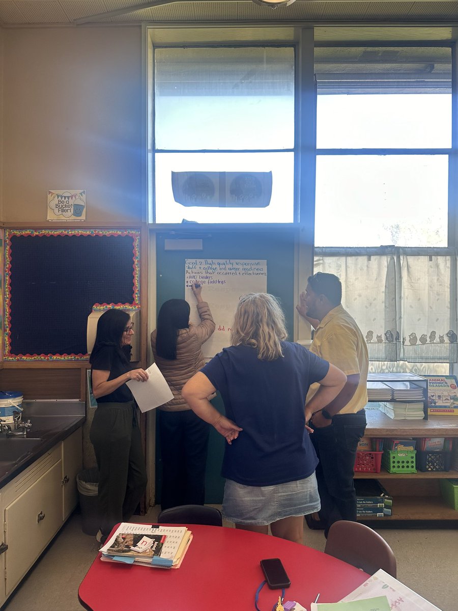 lisamariegr's tweet photo. Exciting discussions at our staff meeting today as we dive into the SPSA! Together, we’re collaborating to create the best strategies for our students’ success. Thank you Delta View principal for the idea! #PrincipalsCollaborate #Teamwork #StudentSuccess https://t.co/8GmgOqNxCj