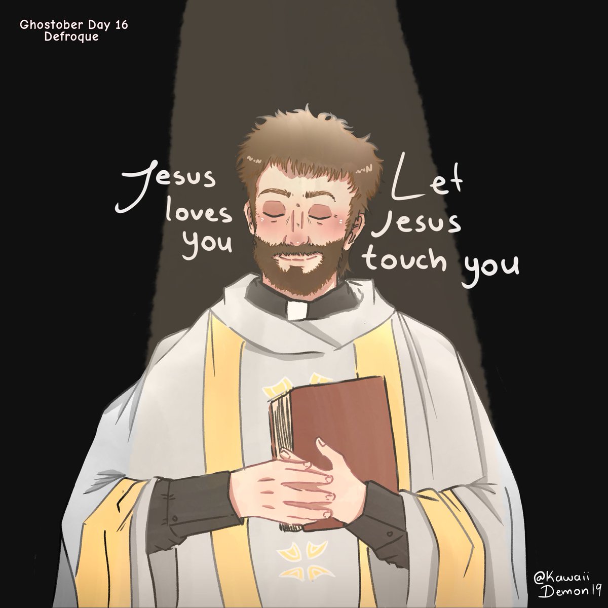 #ghostober Day 16
Defroque 🤍✨️
<a href="/Hysteric_Muse/">Muse</a>

And remember 
Jesus is coming... 

#ghostober2024 #thebandghost #ghostband #Ghost #ghostbc #ghostband #inktober #jimdefroque #digitalart #myart #art #froqueyourself #ghostfanart #jesusheknowsme #holyhits #jesuslovesyou