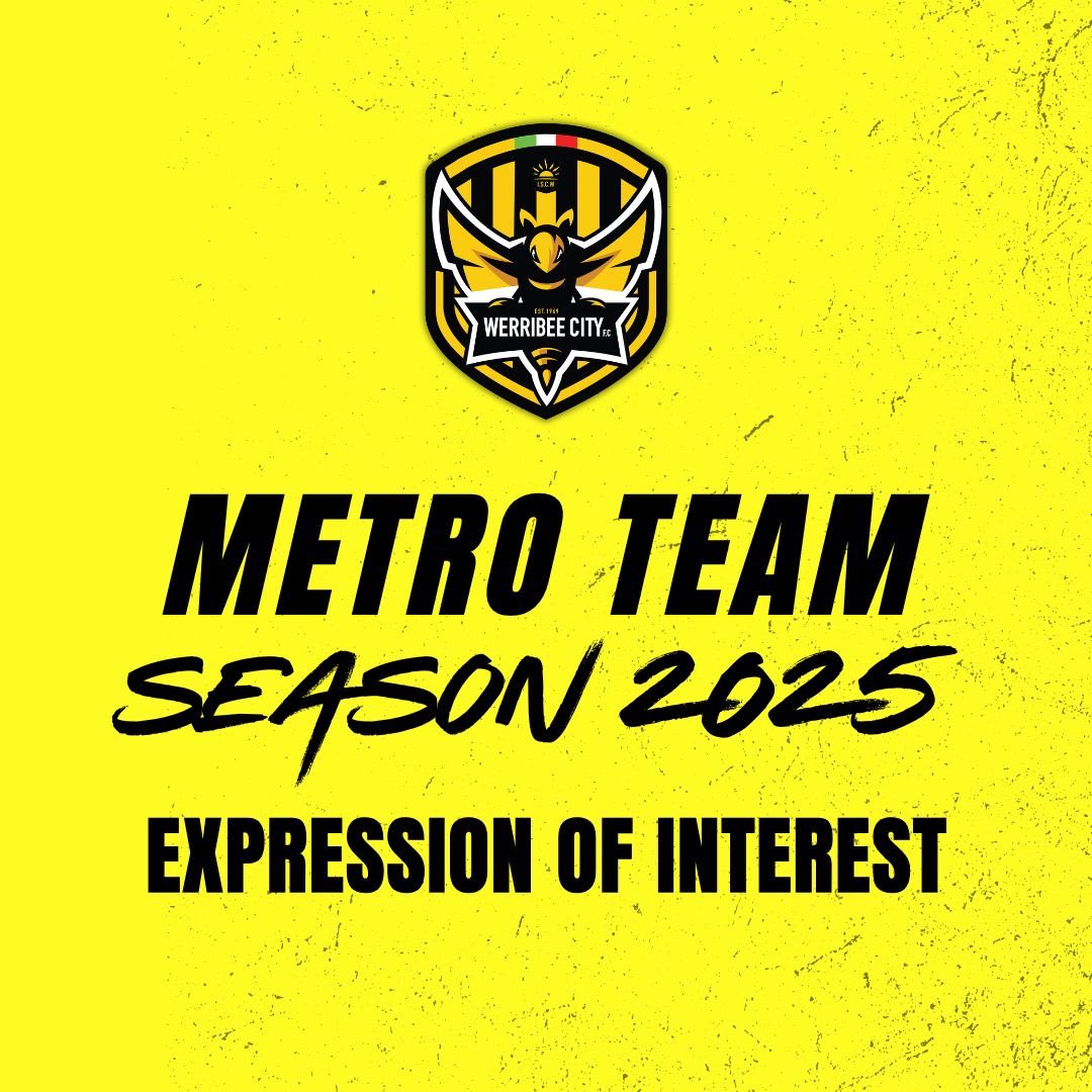 Werribee City FC (@fcwerribeecity) on Twitter photo 2025 METRO TEAM EXPRESSIONS OF INTEREST 🐝
Werribee City are now taking EOI's for season 2025 Metro squad. Players aged 35+ Limited spots available. All players must register to attend the trials.
Please fill in your details via airtable.com/appwZBzecPPC9d…
#GoBees 2025 METRO TEAM EXPRESSIONS OF INTEREST 🐝
Werribee City are now taking EOI's for season 2025 Metro squad. Players aged 35+ Limited spots available. All players must register to attend the trials.
Please fill in your details via airtable.com/appwZBzecPPC9d…
#GoBees