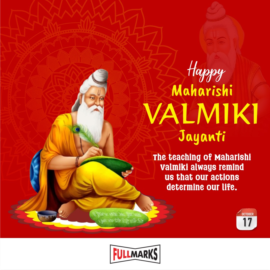 FullMarksPvtLtd's tweet photo. 🙏🚩Maharishi Valmiki Jayanti! 🌟
Let the light of wisdom and knowledge always guide us, as the great sage Valmiki taught us. 🙏 📖🌸
#ValmikiJayanti2024  #Wisdom #Inspiration #SpiritualJourney #maharishivalmiki #ramayana #spiritualwisdom https://t.co/uWtaTu4Da6
