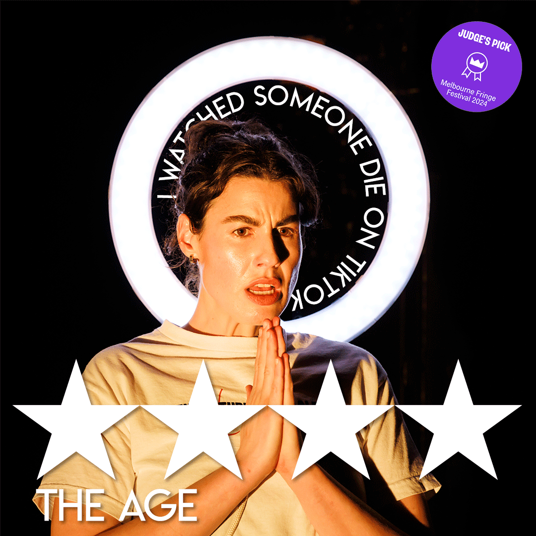 ★★★★  - THE AGE "This clever, layered show cuts to the bind of modern times  with humour, intelligence and absolute chaos" + a Fringe Festival Judge's Pick: "Extremely funny, utterly  terrifying." Charlotte Otton's extraordinary show must end Sunday: lamama.com.au/whats-on/melbo…