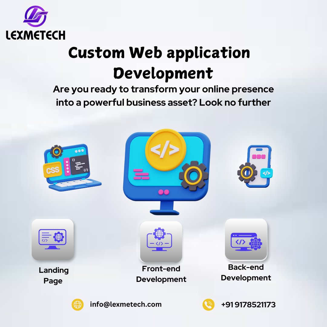 lexmetech's tweet photo. "Elevate Your Business: Custom Web Applications That Deliver Exceptional Experiences!"
#customwebdevelopment
#webapplications
#TailoredSolutions
#bespokedevelopment
#webdesign
#DigitalTransformation
#InnovativeSolutions
#TechForBusiness
#userexperience
#softwaredevelopment https://t.co/BuuBRvZYoi