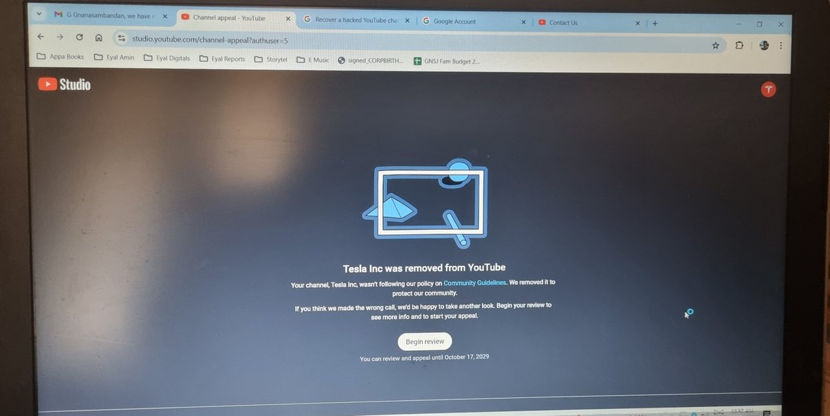 G Gnanasambandan (@ggnanasambandan) on Twitter photo My YouTube Channel was hacked, and now it has been removed. I've lost all my content and access. We create original contents and TeslaInc is not our channel name. An immediate resolution required on this ASAP! Screenshot attached for ref.
<a href="/TeamYouTube/">TeamYouTube</a> <a href="/YouTubeCreators/">YouTube Creators</a> <a href="/YouTube/">YouTube</a> My YouTube Channel was hacked, and now it has been removed. I've lost all my content and access. We create original contents and TeslaInc is not our channel name. An immediate resolution required on this ASAP! Screenshot attached for ref.
<a href="/TeamYouTube/">TeamYouTube</a> <a href="/YouTubeCreators/">YouTube Creators</a> <a href="/YouTube/">YouTube</a>