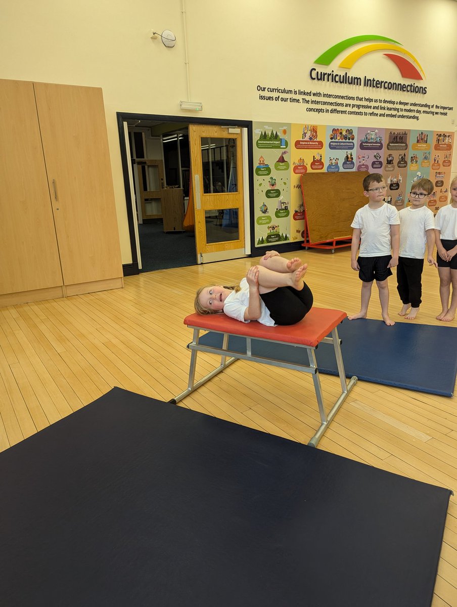 In gymnastics, we have been using our bodies to make wide, narrowed and curled shapes. Well done Year One! <a href="/BarntonMissR/">Miss Rutter</a>