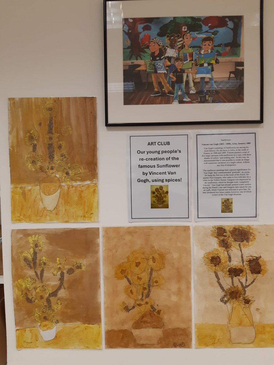 Our young art group are producing wonderful work and our wall is looking spectacular and colourful.