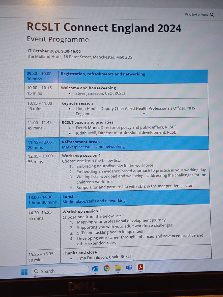 Excited to be at #RCSLTConnectEngland. Come and visit us at our workforce stand. Also, I hope to see you in the fairclough room to discuss the adult speech and language therapy workforce