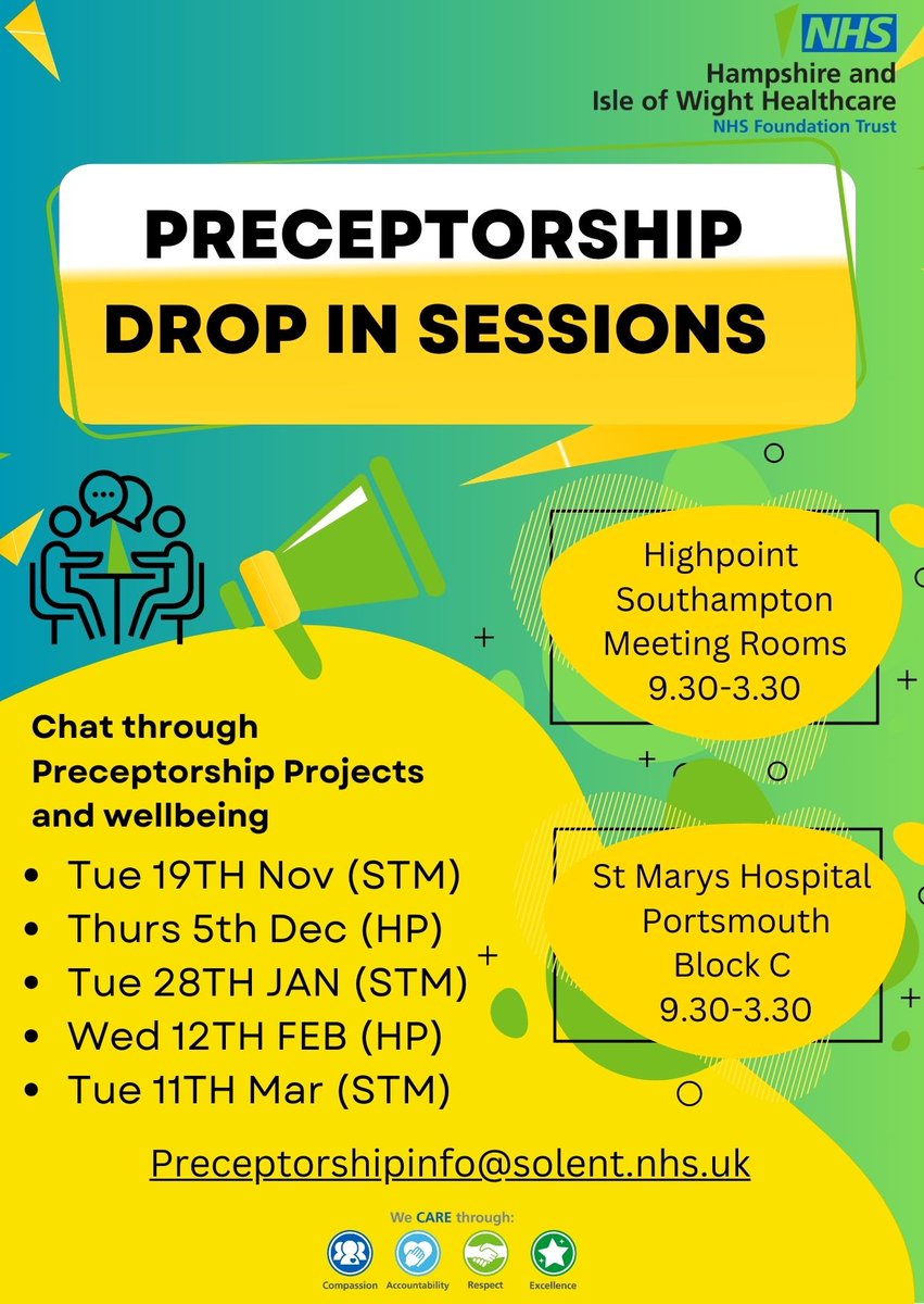 Preceptorship HIOWHF Trust (@preceptorshipst) on Twitter photo Preceptorship Drop in sessions, need a catch up or need to talk through your QI project. Open to all zones #coast #forest #island
#preceptorship #dropin #catchup <a href="/HIOWH_NHSFT/">Hampshire and IOW Healthcare NHS Foundation Trust</a> <a href="/JacquiWilko1/">Jacqui Wilkinson</a> Preceptorship Drop in sessions, need a catch up or need to talk through your QI project. Open to all zones #coast #forest #island
#preceptorship #dropin #catchup <a href="/HIOWH_NHSFT/">Hampshire and IOW Healthcare NHS Foundation Trust</a> <a href="/JacquiWilko1/">Jacqui Wilkinson</a>