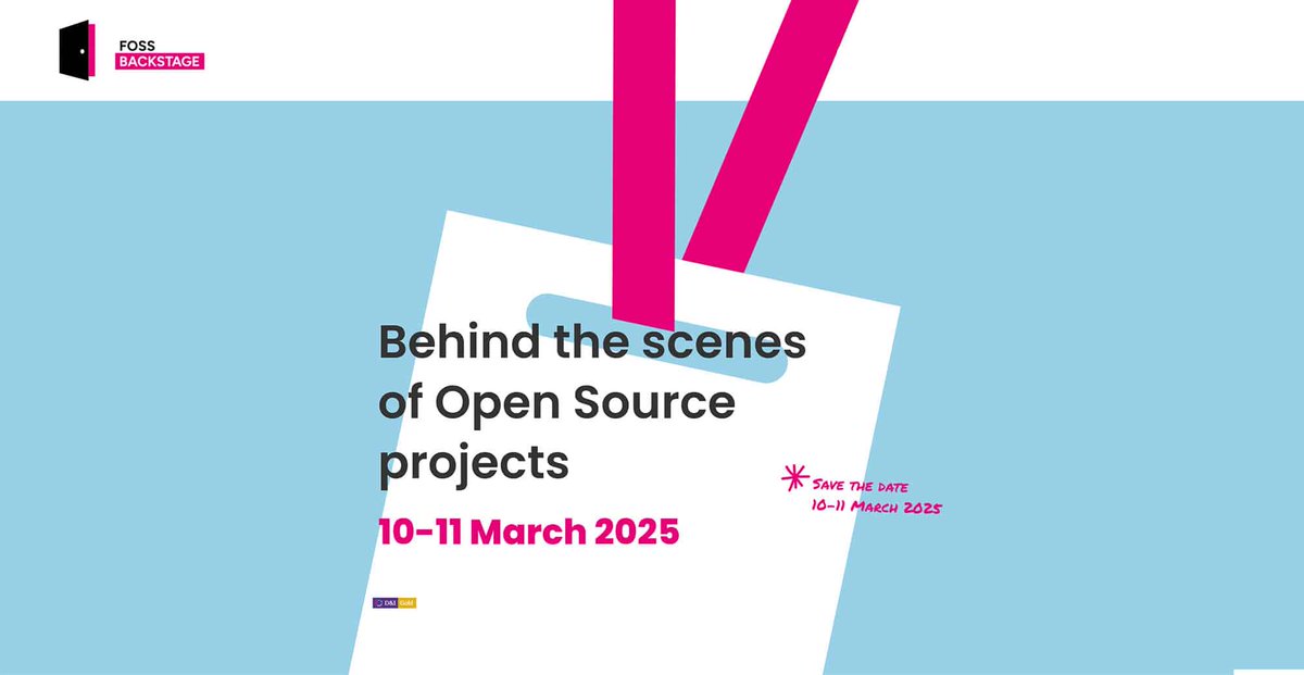 NGI4eu (@ngi4eu) on Twitter photo 🚀<a href="/fossback/">FOSS Backstage</a> 2025 is happening March 10-11 in Berlin!
Focused on the non-technical aspects of open source, it covers topics like governance, legal compliance, and community building.
🔗 Learn more & register: ngi.eu/event/foss-bac…
#FOSSBackstage #OpenSource #TechEvents 🚀<a href="/fossback/">FOSS Backstage</a> 2025 is happening March 10-11 in Berlin!
Focused on the non-technical aspects of open source, it covers topics like governance, legal compliance, and community building.
🔗 Learn more & register: ngi.eu/event/foss-bac…
#FOSSBackstage #OpenSource #TechEvents