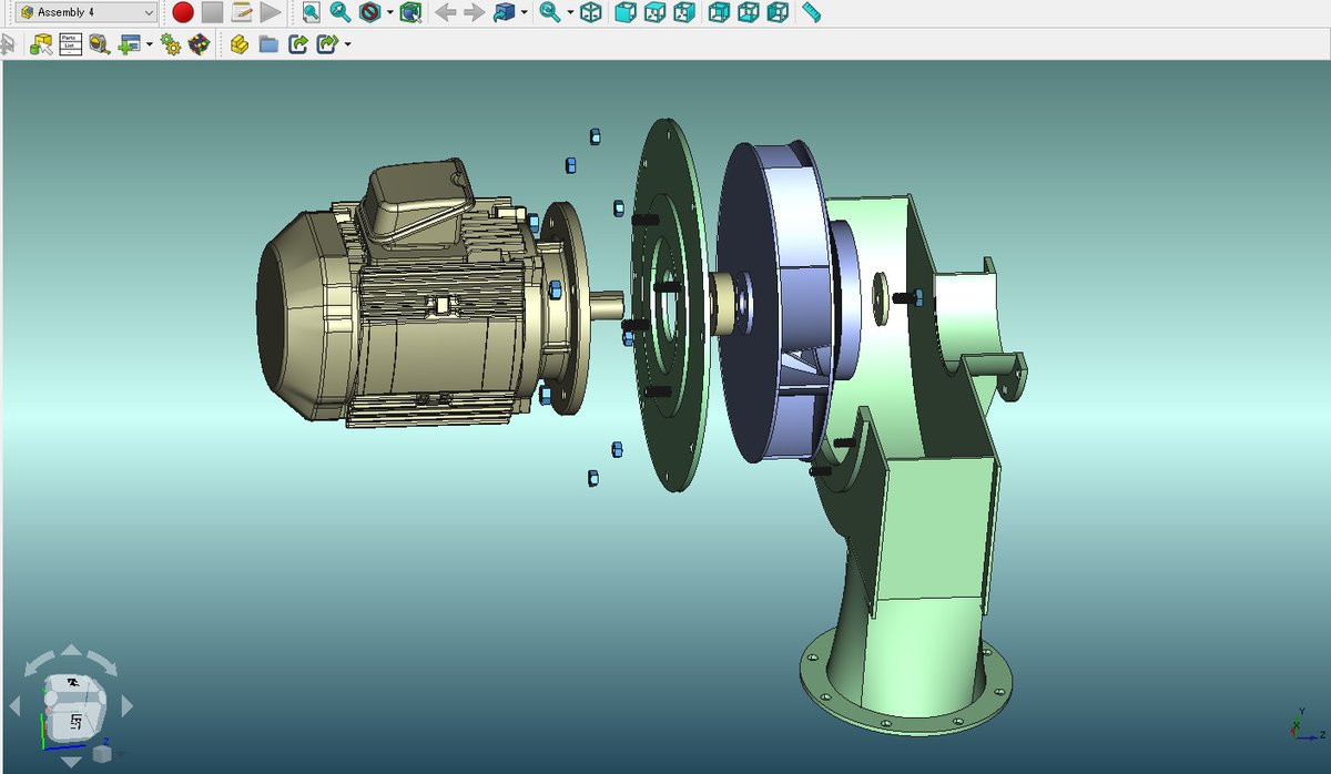 sy_paladin's tweet photo. #FreeCAD #TechDraw
3Dデータを2D表記する練習。🐌
モーター,インペラー&ファンケーシングの構成図です。
3Dから2Dへの変換、投影処理だけで約40分!!
PCは、粛々と仕事をしてくれました。👍
お疲れ様でした。😅 https://t.co/in5J9qVmrg