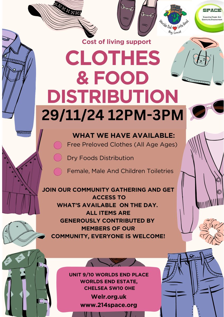 The wonderful <a href="/214SPACE/">the SPACE</a> will be coming along to distribute items for the community! Please pop in.